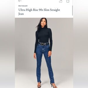 Abercrombie ultra high rise slim straight jeans in white size 26 long